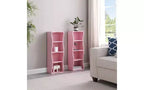 8-Tier Narrow Bookshelf with Adjustable Shelves & Wavy Border, Display Cabinet for Living Room