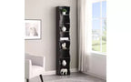 8-Tier Narrow Bookshelf with Adjustable Shelves & Wavy Border, Display Cabinet for Living Room