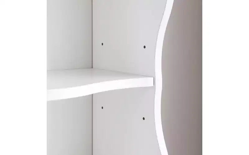 8-Tier Narrow Bookshelf with Adjustable Shelves & Wavy Border, Display Cabinet for Living Room