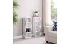 8-Tier Narrow Bookshelf with Adjustable Shelves & Wavy Border, Display Cabinet for Living Room