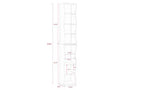 8-Tier Narrow Bookshelf with Adjustable Shelves & Wavy Border, Display Cabinet for Living Room
