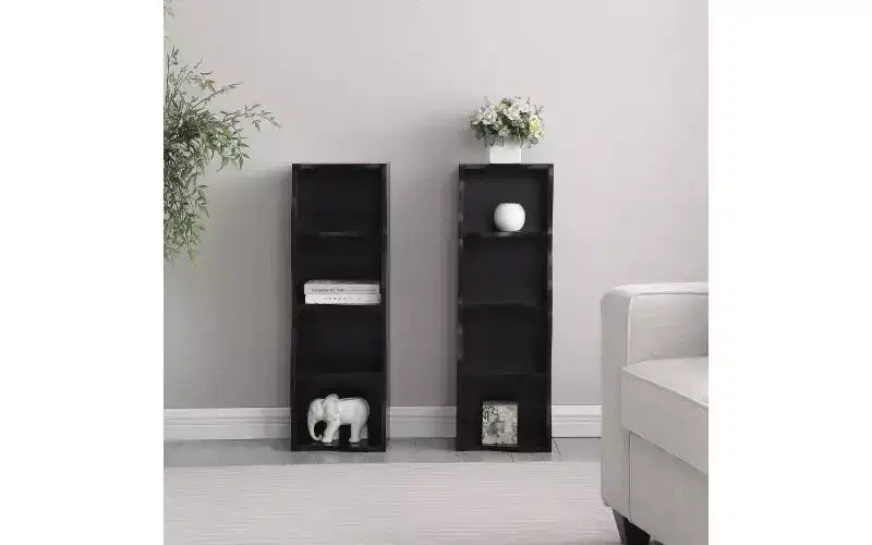 8-Tier Narrow Bookshelf with Adjustable Shelves & Wavy Border, Display Cabinet for Living Room