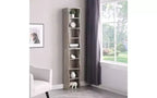 8-Tier Narrow Bookshelf with Adjustable Shelves & Wavy Border, Display Cabinet for Living Room