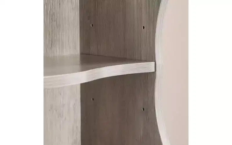 8-Tier Narrow Bookshelf with Adjustable Shelves & Wavy Border, Display Cabinet for Living Room