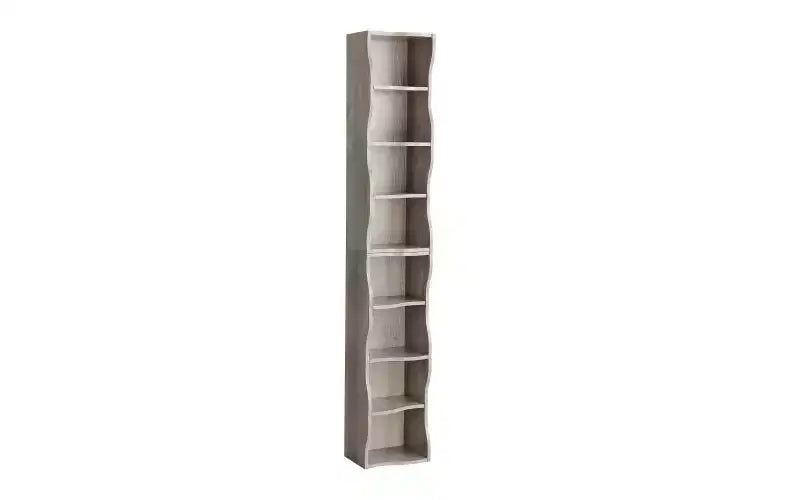 TUYOHW 8-Tier Bookshelves,Display Cube Cabinet with Adjustable Shelf,Wavy Border,Narrow Bookshelf,Ultra-thin Bookcases for Living Room,Office