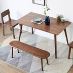 Solid Oak Wood Half-Round Bench, 47" for Dining Room, Living Room & Entryway