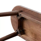 Solid Oak Wood Half-Round Bench, 47" for Dining Room, Living Room & Entryway