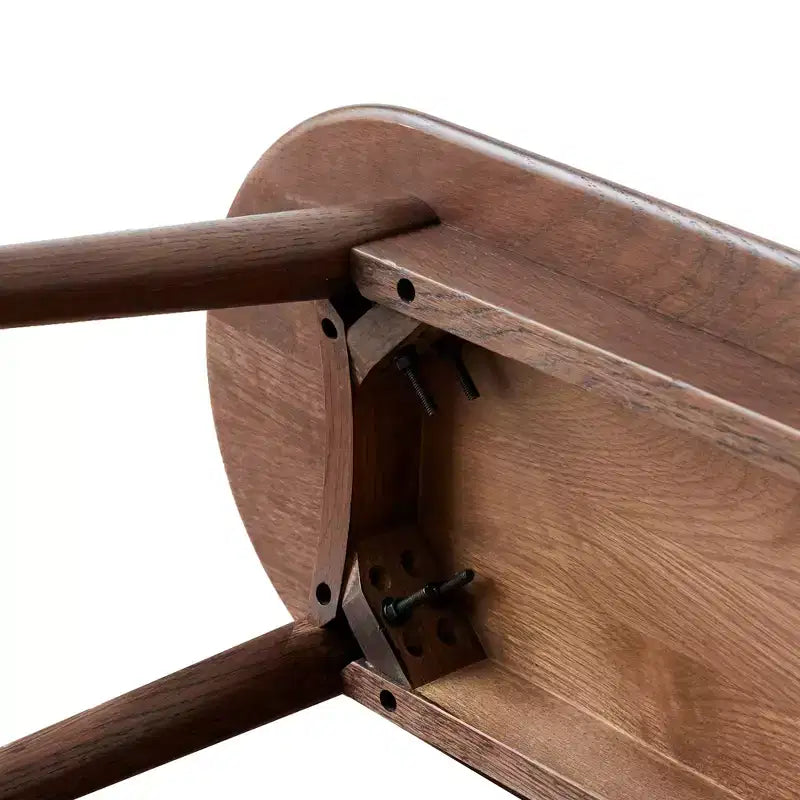 Solid Oak Wood Half-Round Bench, 47" for Dining Room, Living Room & Entryway