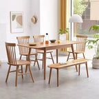 Solid Oak Wood Half-Round Bench, 47" for Dining Room, Living Room & Entryway