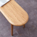 Solid Oak Wood Half-Round Bench, 47" for Dining Room, Living Room & Entryway