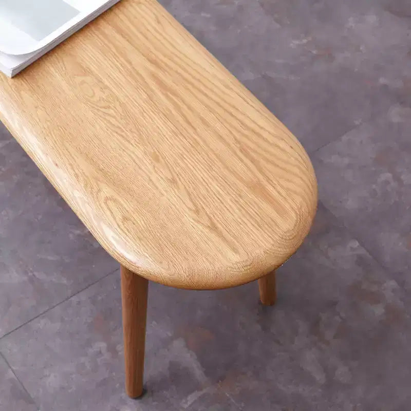 Solid Oak Wood Half-Round Bench, 47" for Dining Room, Living Room & Entryway
