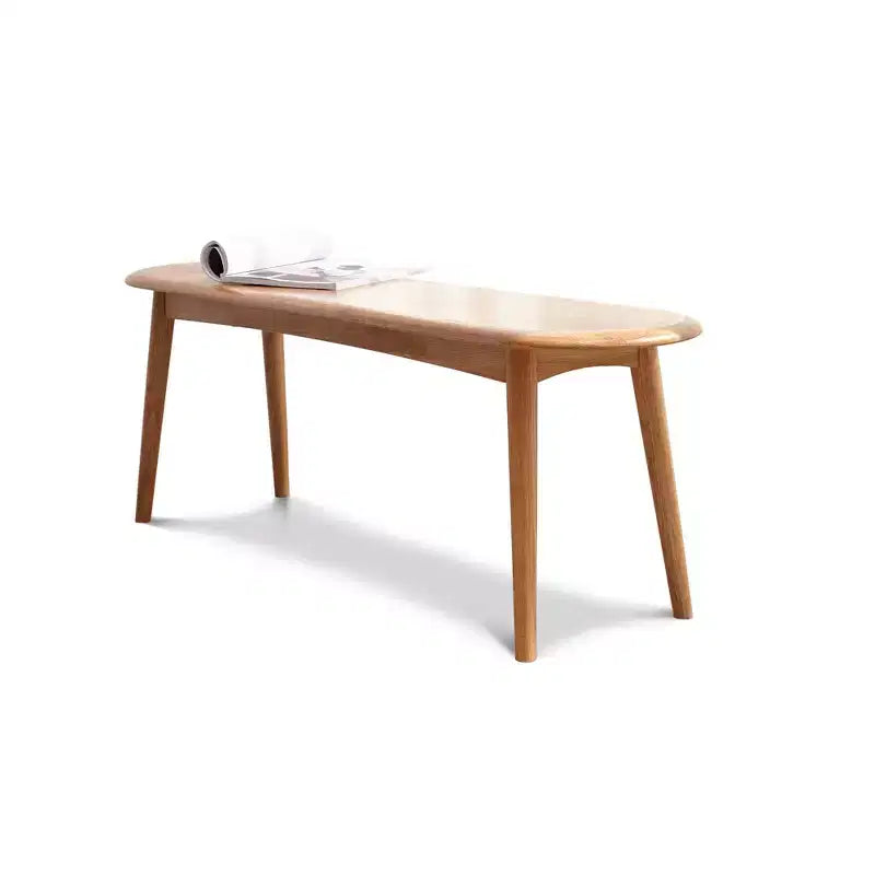 Solid Oak Wood Half-Round Bench, 47" for Dining Room, Living Room & Entryway