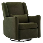 29.5" Wingback Swivel Rocker Recliner Chair, 360° Swivel, Teddy Fleece, 250 lbs