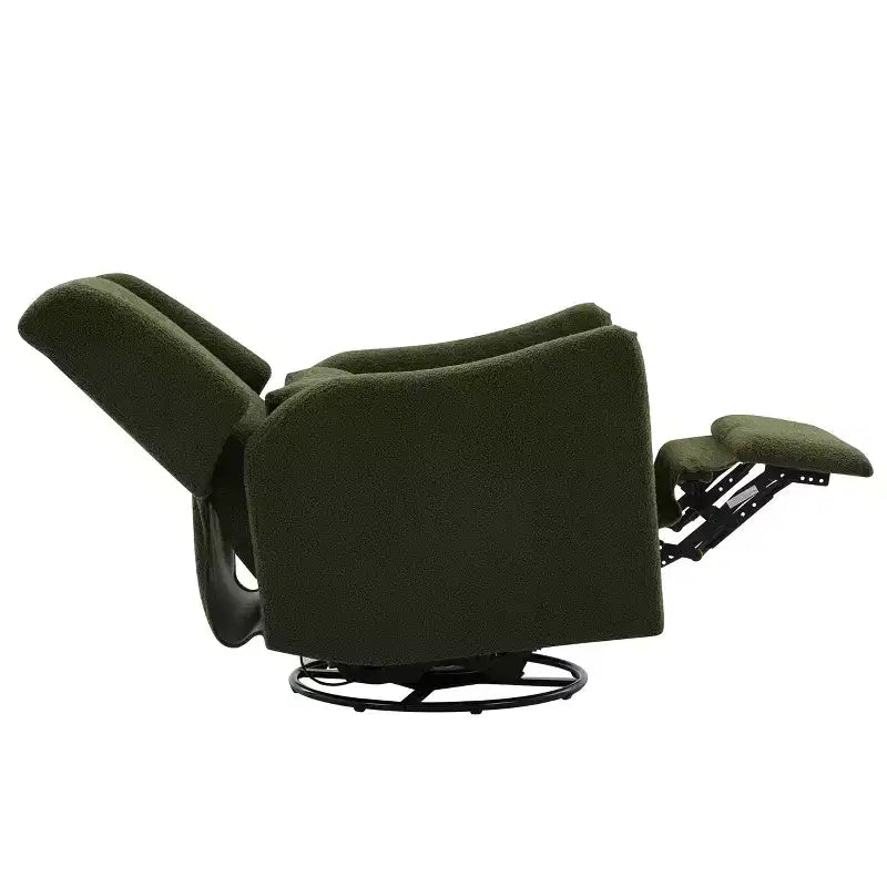 29.5" Wingback Swivel Rocker Recliner Chair, 360° Swivel, Teddy Fleece, 250 lbs