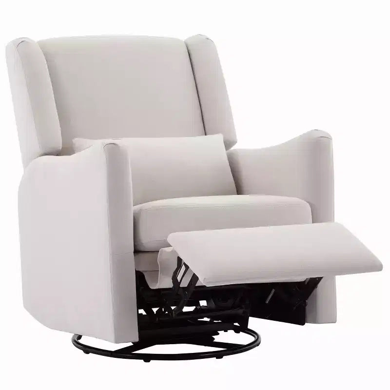 29.5" Wingback Swivel Rocker Recliner Chair, 360° Swivel, Teddy Fleece, 250 lbs
