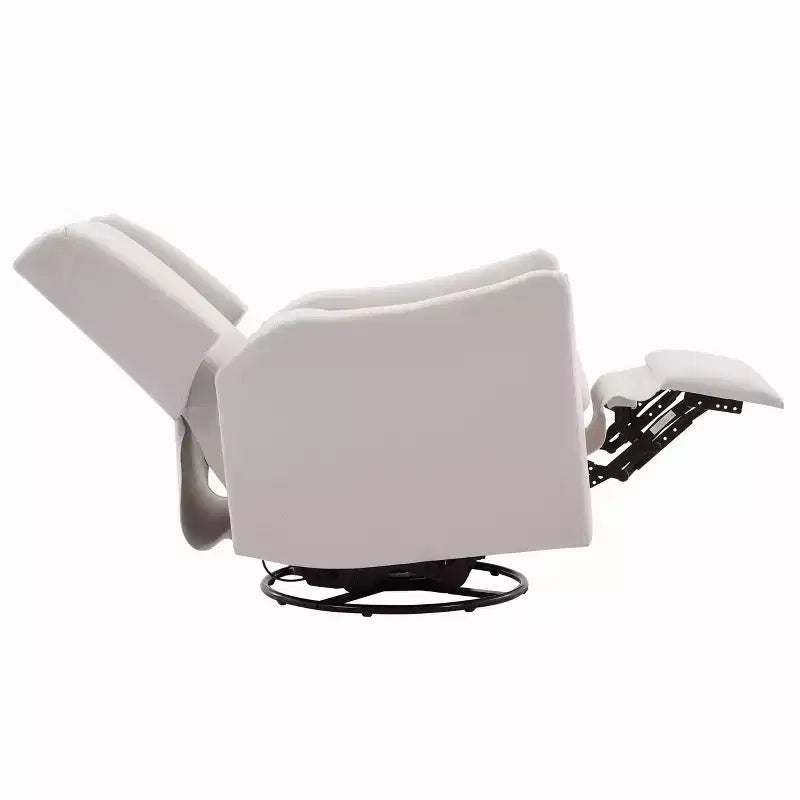 29.5" Wingback Swivel Rocker Recliner Chair, 360° Swivel, Teddy Fleece, 250 lbs