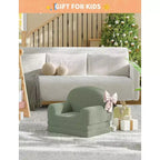 Kids Sofa Chair, 2-in-1 Convertible Toddler Couch Lounger, Comfy Fold Out Teddy Fleece Fabric Children's Sofa Bed for Playroom, Bedroom, Nursery