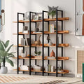 GDFStudio Betty Industrial 5-Tier Wood Bookcase with Open Shelves and Metal Frame