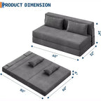 4-in-1 Folding Sofa Bed & Chair, Convertible Sleeper with Tufted Design & Adjustable Backrest