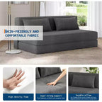 4-in-1 Folding Sofa Bed & Chair, Convertible Sleeper with Tufted Design & Adjustable Backrest