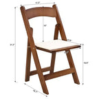 4 Pack Folding Chair, Padded Foldable Chair with Wood Frame, Padded Cushion, Space Saving Upholstered Folding Chair for Kitchen