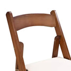 4 Pack Folding Chair, Padded Foldable Chair with Wood Frame, Padded Cushion, Space Saving Upholstered Folding Chair for Kitchen