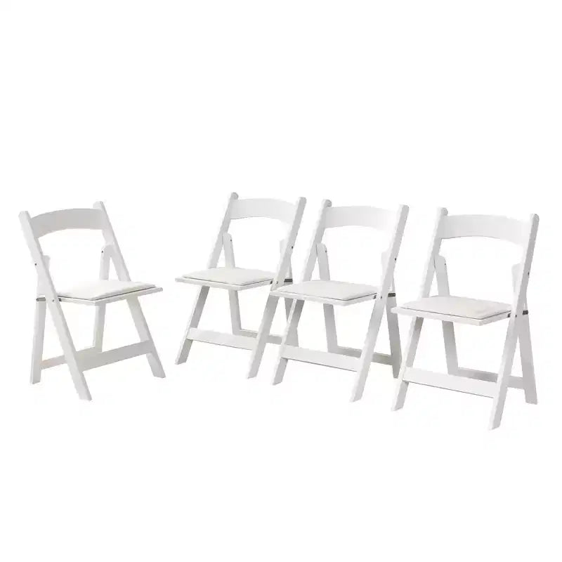 4 Pack Folding Chair, Padded Foldable Chair with Wood Frame, Padded Cushion, Space Saving Upholstered Folding Chair for Kitchen