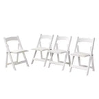 4 Pack Folding Chair, Padded Foldable Chair with Wood Frame, Padded Cushion, Space Saving Upholstered Folding Chair for Kitchen