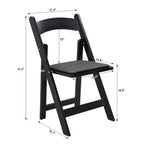 4 Pack Folding Chair, Padded Foldable Chair with Wood Frame, Padded Cushion, Space Saving Upholstered Folding Chair for Kitchen