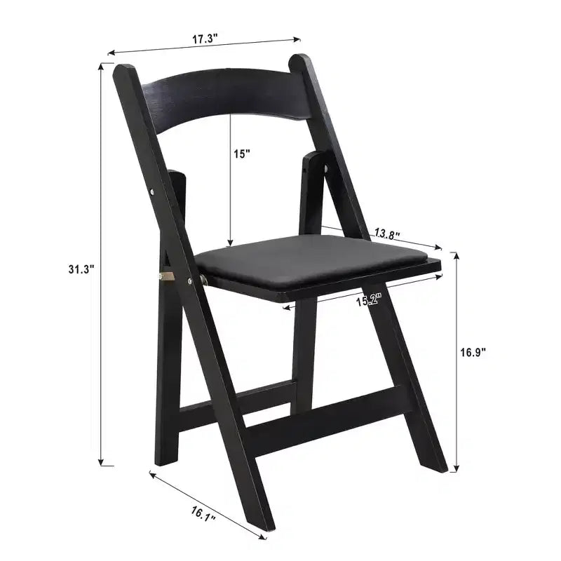 4 Pack Folding Chair, Padded Foldable Chair with Wood Frame, Padded Cushion, Space Saving Upholstered Folding Chair for Kitchen