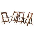 4 Pack Folding Chair, Padded Foldable Chair with Wood Frame, Padded Cushion, Space Saving Upholstered Folding Chair for Kitchen