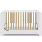 4-in-1 Convertible Crib with Drawer & Detachable Bookshelves, Adjustable Mattress Base