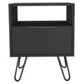 HomeRoots 22 Black Wood One Drawer Nightstand