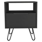HomeRoots 22 Black Wood One Drawer Nightstand