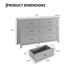 Dresser for Bedroom, 6 Chest of Drawer Dresser Organizer, Modern Wood Storage Cabinet