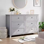 Dresser for Bedroom, 6 Chest of Drawer Dresser Organizer, Modern Wood Storage Cabinet