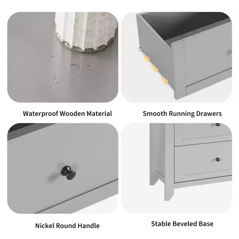 Dresser for Bedroom, 6 Chest of Drawer Dresser Organizer, Modern Wood Storage Cabinet