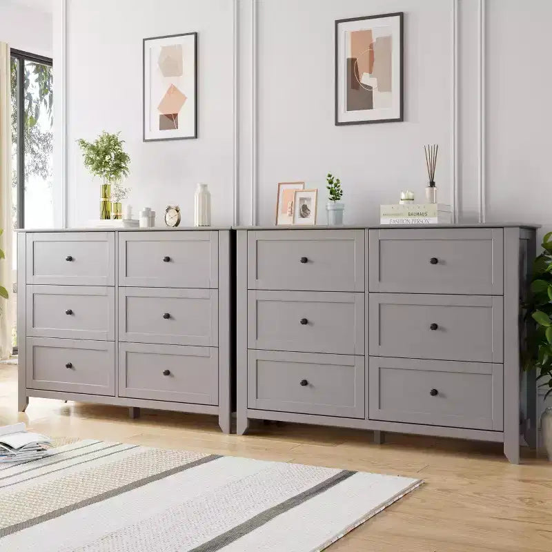 Dresser for Bedroom, 6 Chest of Drawer Dresser Organizer, Modern Wood Storage Cabinet