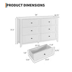 Dresser for Bedroom, 6 Chest of Drawer Dresser Organizer, Modern Wood Storage Cabinet