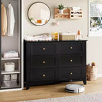 Dresser for Bedroom, 6 Chest of Drawer Dresser Organizer, Modern Wood Storage Cabinet