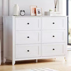 Dresser for Bedroom, 6 Chest of Drawer Dresser Organizer, Modern Wood Storage Cabinet