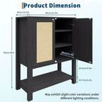5-Tier Rattan Shoe Cabinet with Adjustable Shelves & Doors, Slim Entryway Organizer