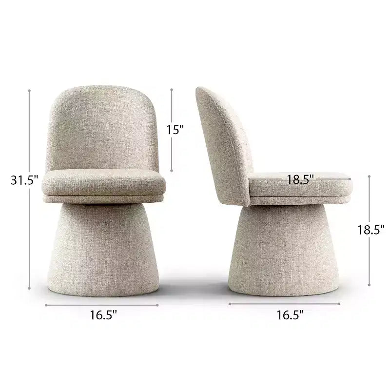 Set aus 6 modernen, um 360° drehbaren, armlehnenlosen Esszimmerstühlen mit Sockelbasis, eleganten Akzentstühlen für Küche, Esszimmer oder Büro – Panipeachy