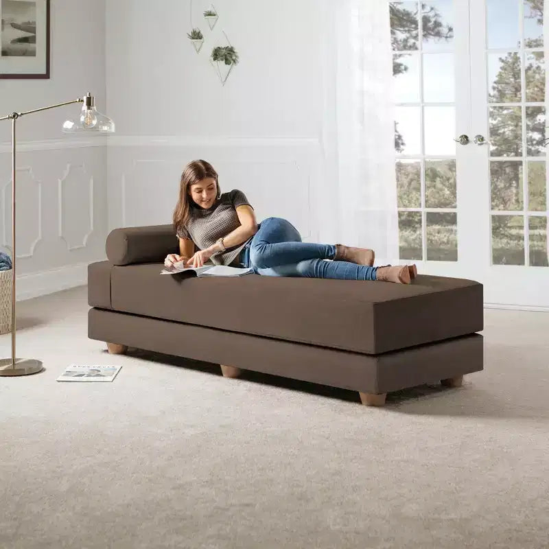 Tagesbett / ausklappbares Schlafsofa in Queen-Size – Microvelours