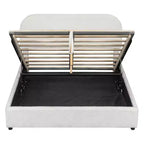 Lit rembourré queen size avec rangement relevable - blanc