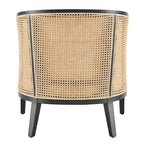 Tillman Akzentstuhl aus Leinen mit Rattan