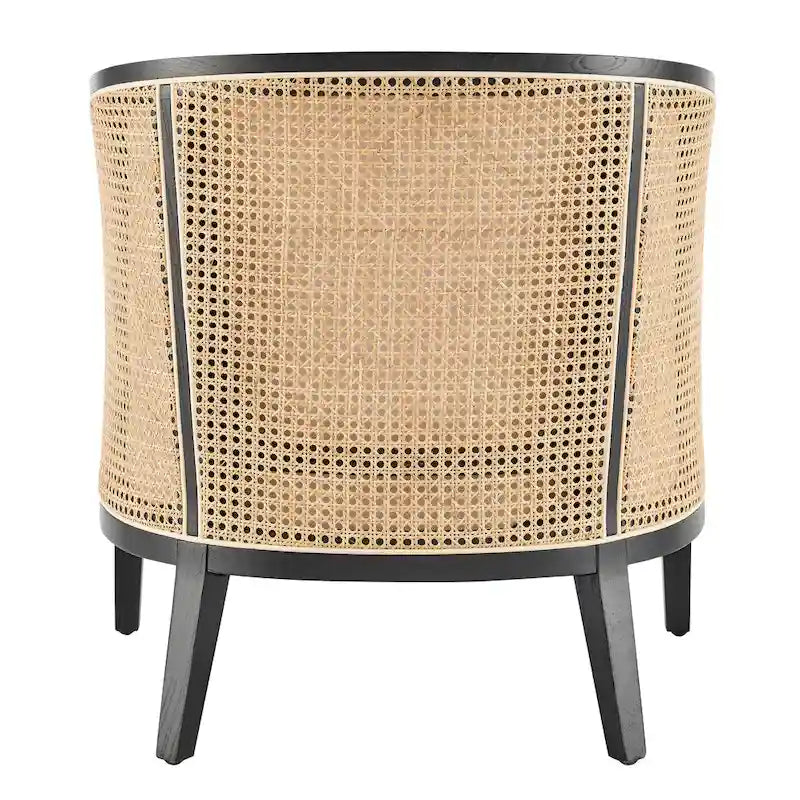 Tillman Akzentstuhl aus Leinen mit Rattan