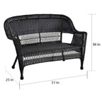 4-teiliges Sitzgruppen-Set aus Korbgeflecht für die Terrasse