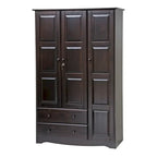 3-Door Wardrobe Armoire - White/Mocha/Java - Solid Wood