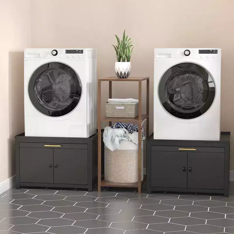 Black / White Heavy-Duty Metal Washer & Dryer Pedestal Stand ?C Single Unit, Anti-Vibration